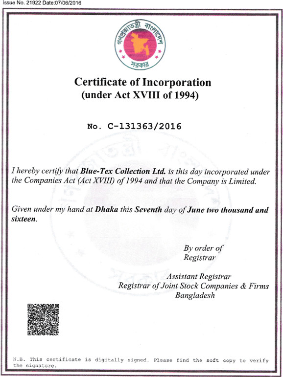 Certificate of Incorporation